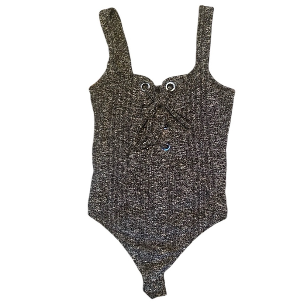 🌻 Express Knit Sweater Lace Up Bodysuit